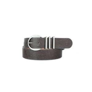 NEW BRAVE LEATHER kiku leather belt in bark/silver